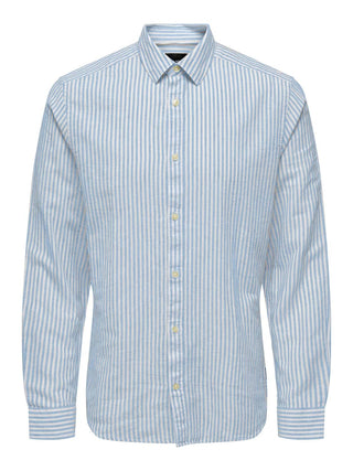ONLY&SONS CAMICIA IN LINO A RIGHE CAIDEN 22026601 CSB