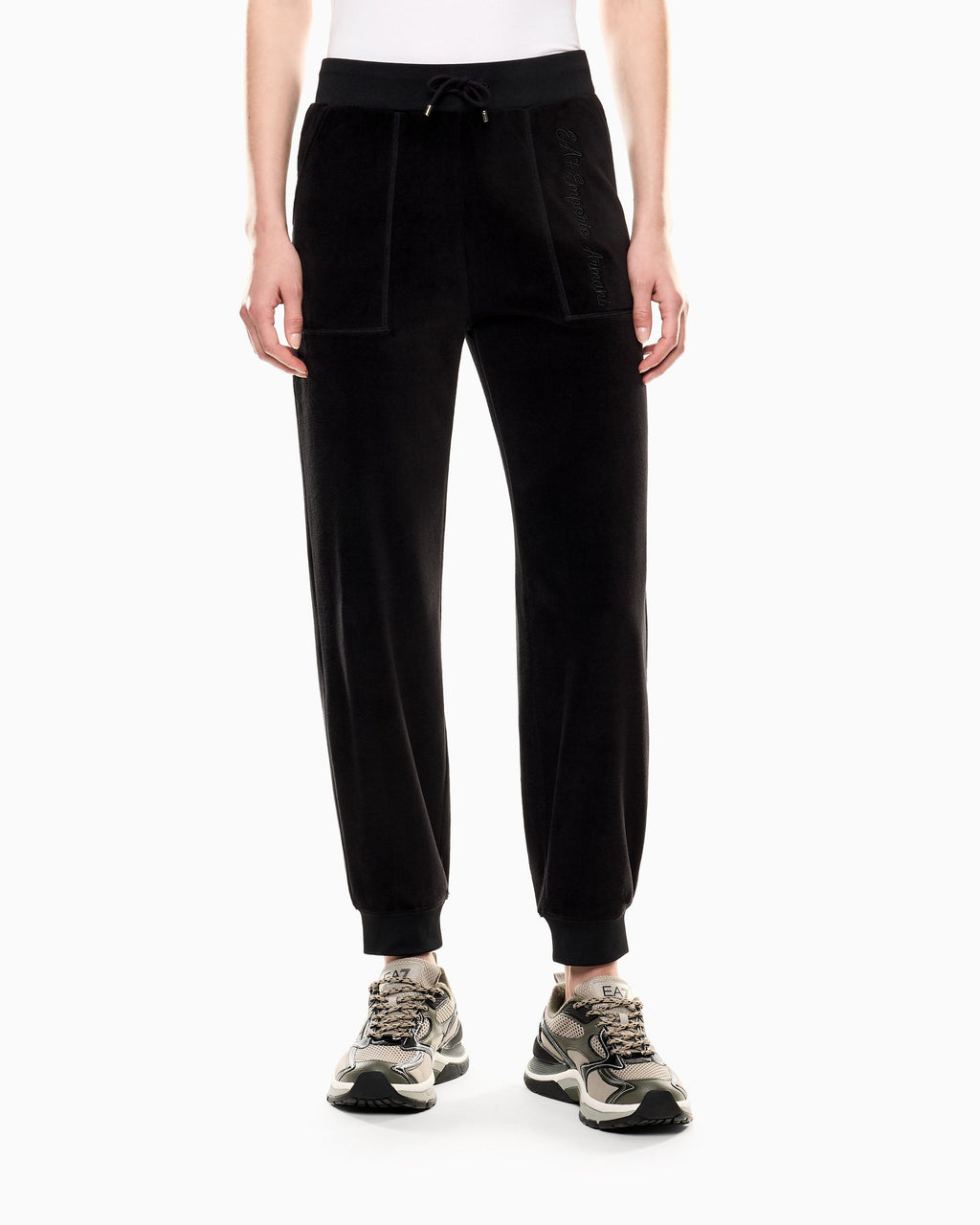 EA7 Pantalone Donna Art 7W000678 AF13151 In Poliestere, Tinta Unita, Elegante E Sportivo