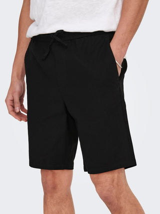 ONLY&SONS BERMUDA IN LINO 0007 COT UOMO 22024967 BLK