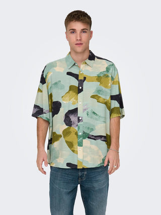 ONLY&SONS CAMICIA IN LINO BUD LIFE SHORT SLEEVE 22028390 LMS