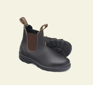 BLUNDSTONE 500 STOUT BROWN LEATHER ELASTIC 500