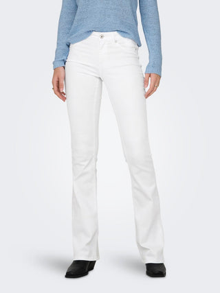 ONLY JEANS BLUSH MID FLARED REA073 DONNA 15313015 WHT