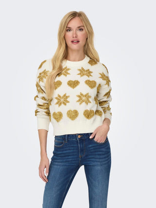ONLY W MAGLIONE XMAS LOVE LS LOOSE O-NECK KNT 15304607