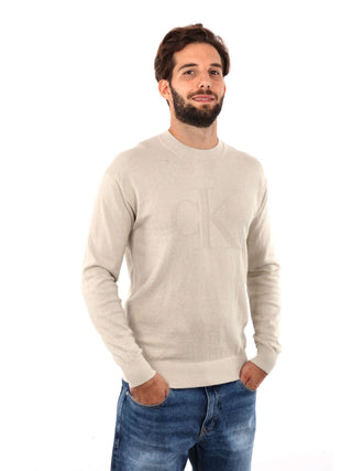 CALVIN KLEIN JEANS MAGLIONE GIROCOLLO INTARSIA CON LOGO CK UOMO J326453 PD7