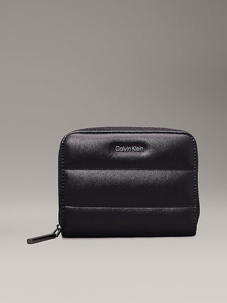 CALVIN KLEIN MEDIUM WALLET LINE QUILT WITH LOGO AND ZIP WOMEN K612201 BEH
