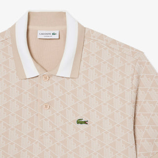 LACOSTE POLO DAL TAGLIO CLASSICO IN JACQUARD CON MONOGRAMMA UOMO DH1417 8GI
