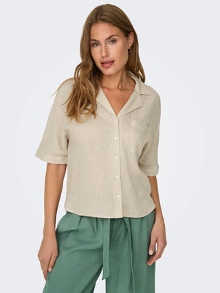 ONLY BRUXELLES CAMICIA  IN MISTO LINO MANICA CORTA 15314215 MNB