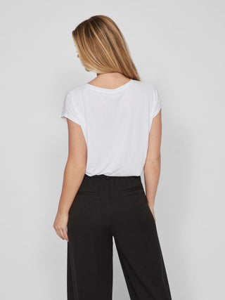 VILA T-SHIRT MODALA MANICA CORTA SCOLLO A V DONNA 14074847 OTS