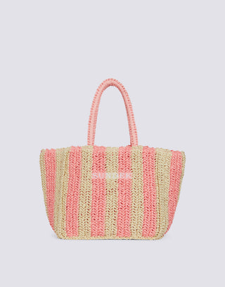 SUNDEK CHOU BEACH BAG IN STRAW WITH WRITING AW741ABPA100 A3700