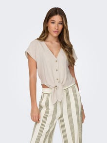 ONLY CAMICIA SMANICATA IN LINO CON NODO SIESTA 15322270 MNB