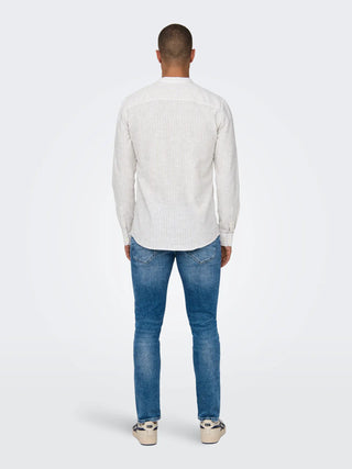 ONLY&SONS CAIDEN CAMICIA A RIGHE IN LINO UOMO 22026602 CLA