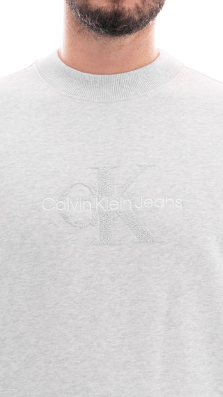 CALVIN KLEIN JEANS FELPA IN CINIGLIO GIROCOLLO MONOLOGO UOMO J326144 P6G