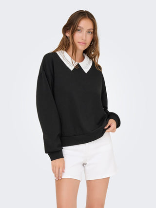 ONLY WILLOW MAGLIONE CON DETTAGLIO STRASS SU COLLETTO DONNA 15356097 BKC