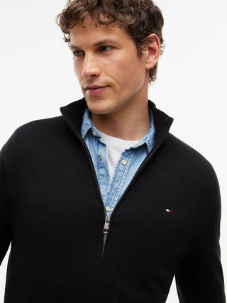 TOMMY HILFIGER PIMA ORG MAGLIONE CON ZIP MW28050 BDS