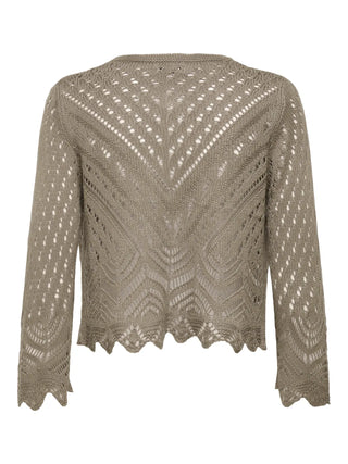 JACQUELINE DE YONG CARDIGAN SUN 3/4 CROPPED SENZA BOTTONI TRAFORATO DONNA 15184486 SPT