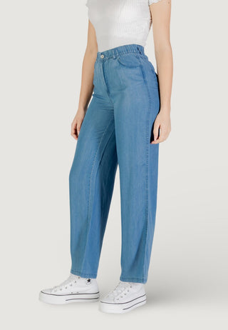 ONLY CHARIS PANTALONE A PALAZZO CON MOLLA IN VITA DONNA (col:medium blue denim) 15337940 MBD