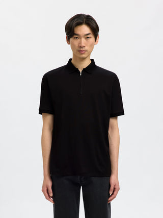 SELECTED HOMME FAVE POLO ZON ZIP 16079026 BLK