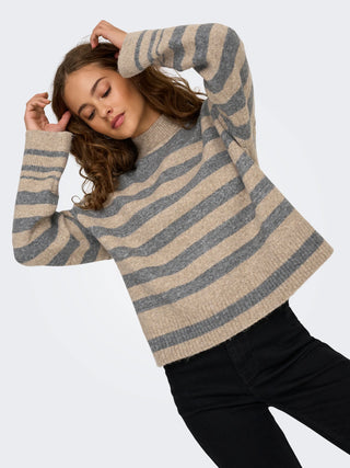 ONLY HEIDI MAGLIONE A RIGHE COLLO ALTO 15352421 MGM