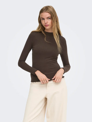ONLY EMMA T-SHIRT GIROCOLLO A COSTINE 15180040 BRK