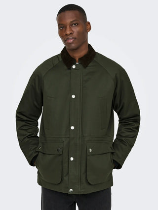 ONLY&SONS GIACCA BOB CERATO, CON COLLETTO E CHIUSURA A BOTTONI 22034876 RSN