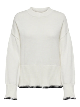 ONLY QUEENIE MAGLIONE CON CUCITURE IN CONTRASTO 15324445 BRC