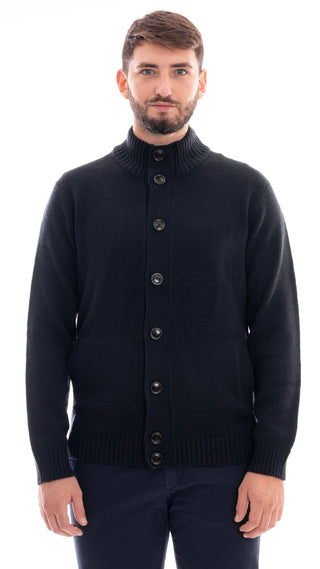 MARKUP CARDIGAN COLLO ALTO CON BOTTONI UOMO MK790044 BLU