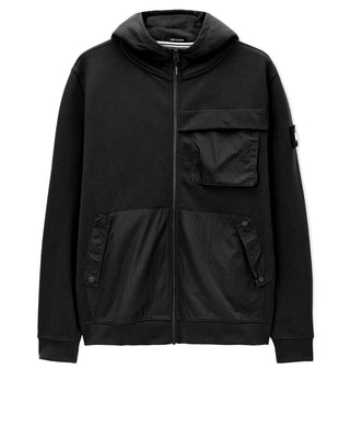 WEEKEND OFFENDER FELPAM DAPONTE FULL ZIP E CAPPUCCIO CON TASCHE UOMO HD3A05 DAPONTE BLK