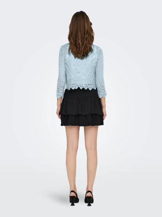 JACQUELINE DE YONG CARDIGAN SUN 3/4 CROPPED SENZA BOTTONI TRAFORATO DONNA 15184486 CSB