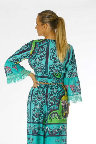 POSITANO BY JEAN PAUL TOP VISCOSA MANICA LUNGA FANTASIA 71753 VERDE