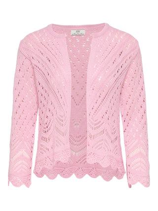 JACQUELINE DE YONG CARDIGAN SUN 3/4 CROPPED SENZA BOTTONI TRAFORATO DONNA 15184486 SWL