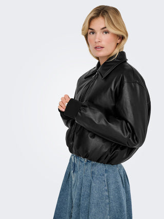 ONLY BOMBER CROP IN ECOPELLE MARIE 15349548 BLK