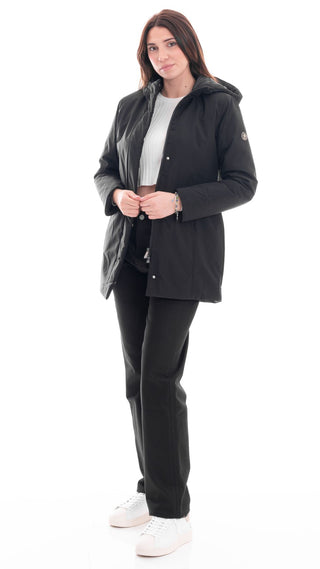 MARKUP GUBBOTTO IN TESSUTO TECNICO CON CAPPUCCIO DONNA MW24008 NER
