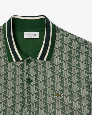 LACOSTE POLO DAL TAGLIO CLASSICO IN JACQUARD CON MONOGRAMMA DH1417 D1R