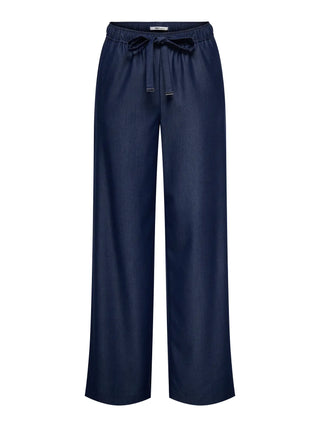 ONLY LIRIA PANTALONI LARGHI IN CHAMBRAY 15367382 NVA