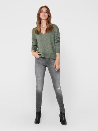 JACQUELINE DE YONG ELEONORA LONG SLEEVE V-NECK SWEATER WOMEN 15207823 KLT