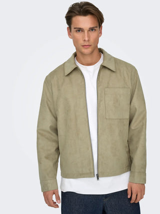 ONLY&SONS RICK GIACCA IN CAMOSCIO 22036126 EWD