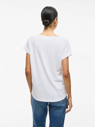 VILA DREAMERS WOMEN'S COTTON T-SHIRT (col:optical snow) 14083083 OLS