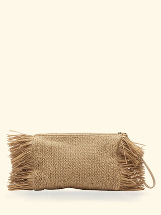 FK Maxi Pochette Donna F**K Beige con frange SW0050BG