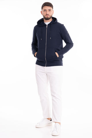 MARKUP HOODIE WITH ZIP MK12002 BLUE