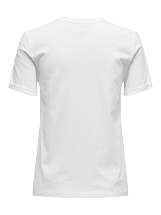 ONLY WOMEN'S HALF SLEEVE HENRIETTA T-SHIRT 15337717 WHT