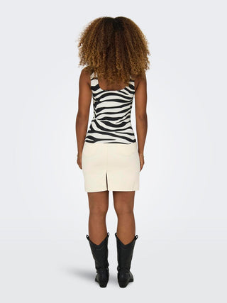 ONLY WOMEN'S LEA ZEBRA TANK TOP 15330420 CLZ