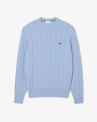 LACOSTE MAGLIONE LACOSTE GIROCOLLO A TRECCE IN LANA CARDATA AH2924 HBP