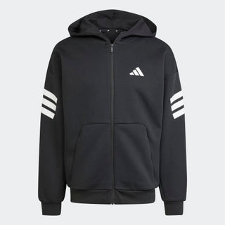 ADIDAS FELPA ZIP E CAPPUCCIO 3 STRISCE CON LOGO UOMO JD4827
