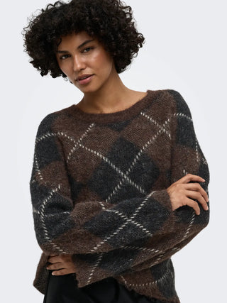 ONLY MAGLIONE NOEME IN MAGLIA A QUADRI 15378140 CFB