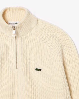 LACOSTE MAGLIONE LACOSTE A COLLO ALTO IN LANA CARDATA CON MEZZA ZIP AH3134 XFJ