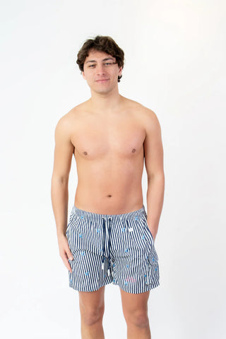 LORD PARTENOPEI BOXER MARE RIGATO CON ANCORA BM26-ANCHORSTRIPE BLU