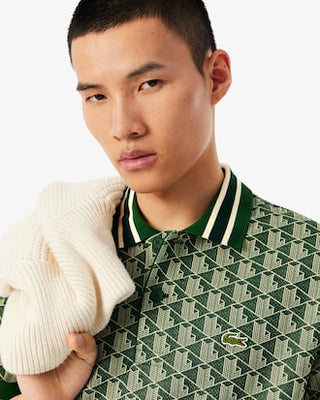 LACOSTE POLO DAL TAGLIO CLASSICO IN JACQUARD CON MONOGRAMMA DH1417 D1R