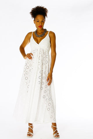 POSITANO BY JEAN PAUL TUTA/PANTALONE COTONE SPALLINA FANTASIA 81066 BIANCO