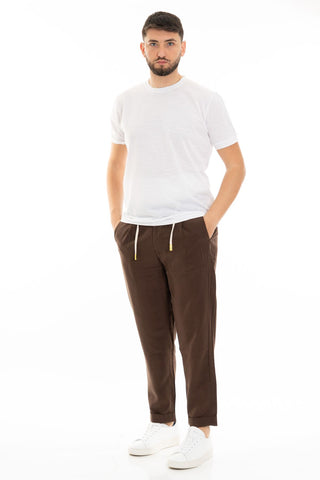 LORD PARTENOPEI LINEN TROUSERS PANTAM24-MOR