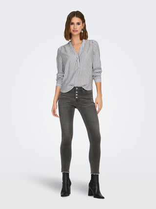 JACQUELINE DE YONG BARBARA LONG SLEEVE SHIRT WOMEN (CLOUD DANCER TOTAL ECLIPSE) 15343805 CLD